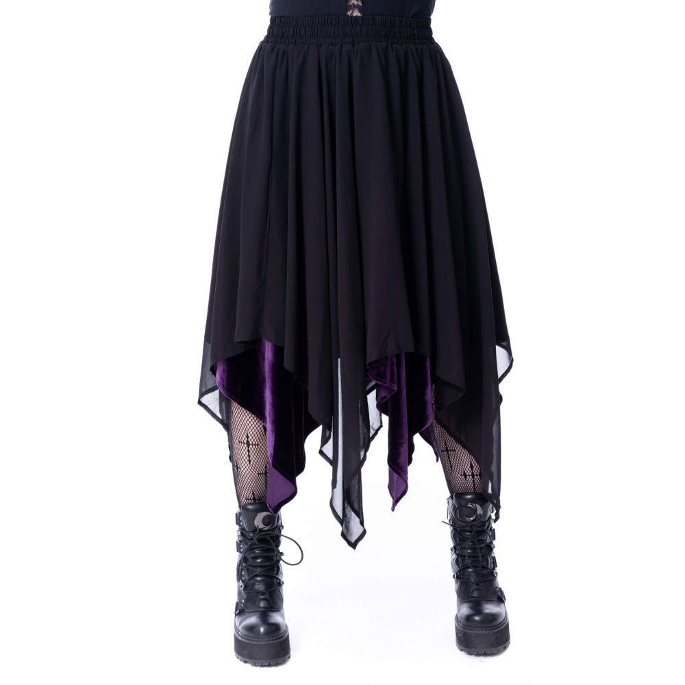Innocent Lifestyle - Oceane Short skirt - Black/Purple